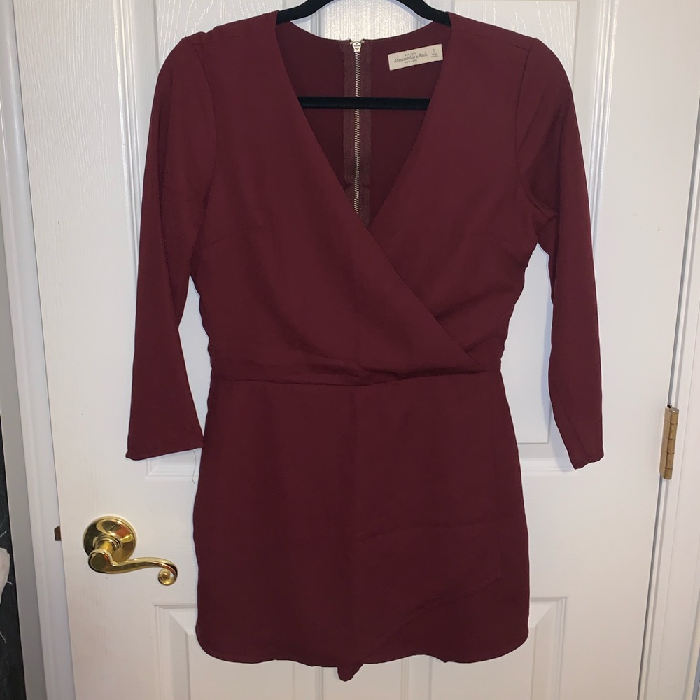 Abercrombie Maroon Skort Romper Dress